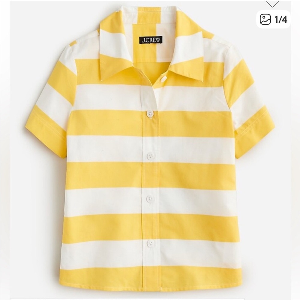 J. Crew Gamine Cotton Poplin Shirt in Cabana Stripe